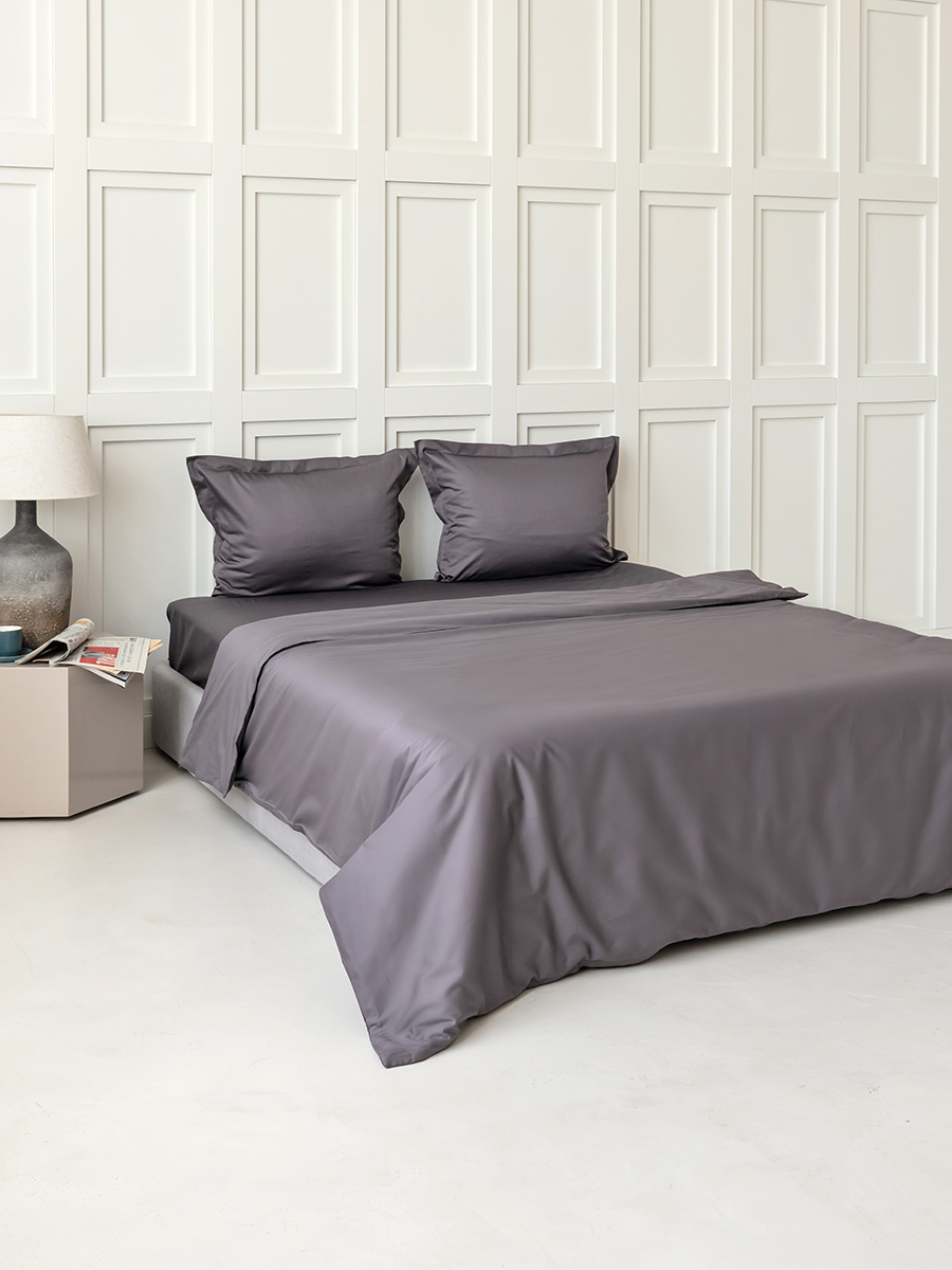 Постельное бельё Сатин однотонный | ПОСТЕЛЬНОЕ БЕЛЬЕ САТИН ГРАФИТОВЫЙ