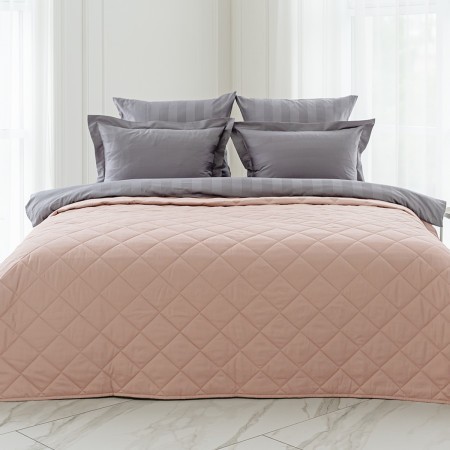 ПОКРЫВАЛО ХЛОПКОВОЕ | ОДНОТОННОЕ МАКО-САТИН РОЗОВАЯ КАМЕЯ