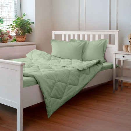 ПОСТЕЛЬНОЕ БЕЛЬЁ САТИН С ОДЕЯЛОМ 2 НАВОЛОЧКИ ШАЛФЕЙ